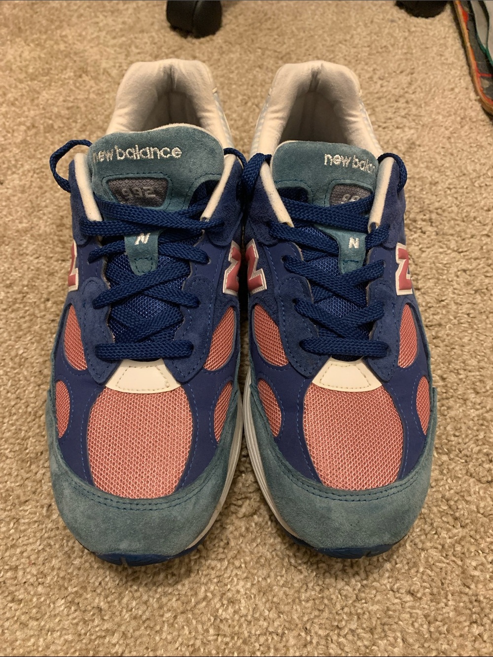 New Balance Kids Blue and Pink 992 Inspired Sneakers